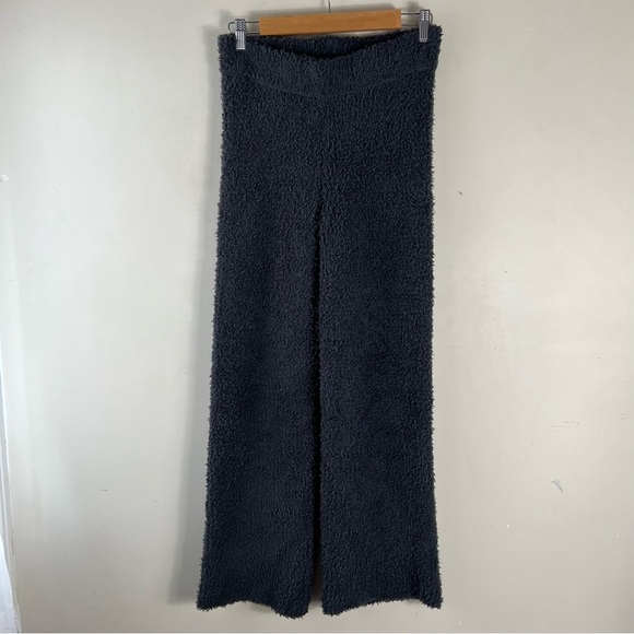 Aerie fuzzy Grey Cozy Knit Sherpa Marshmallow Lounge Pants Size S Straight Leg - Picture 10 of 13